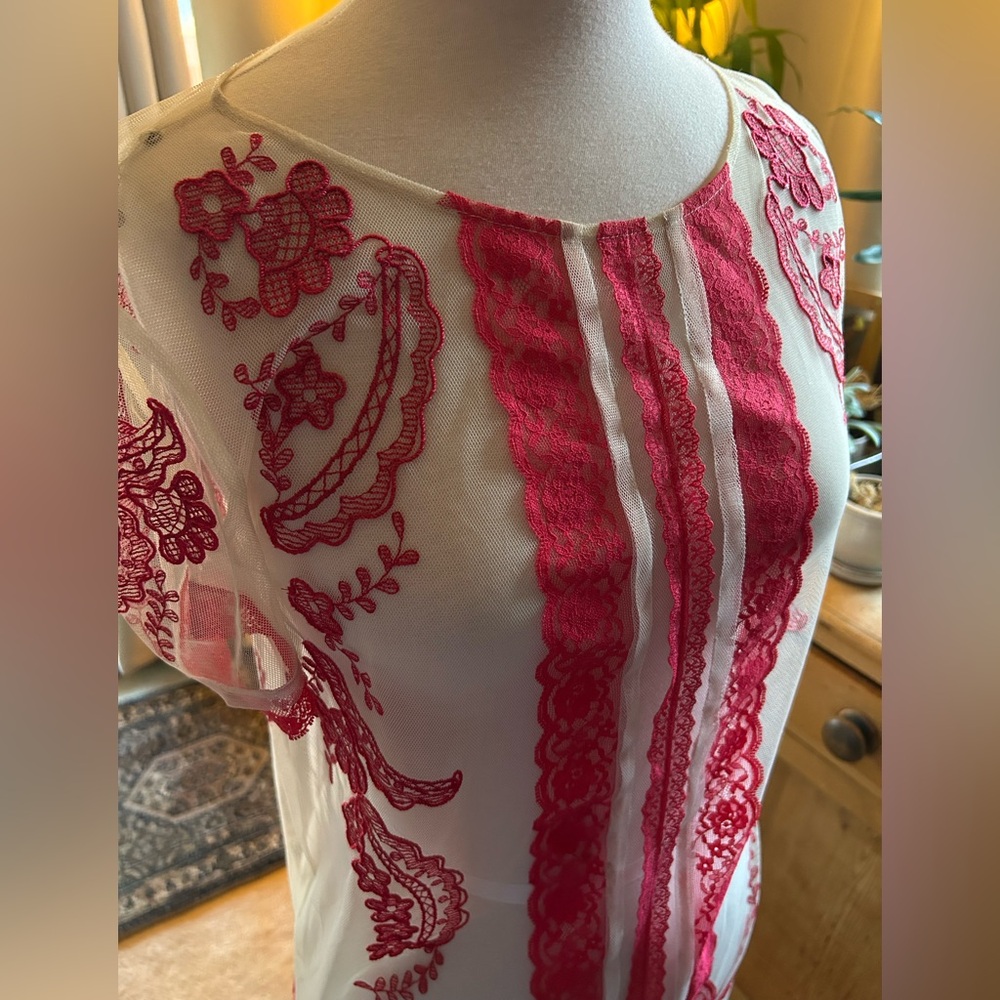 ALICE by Temperley White and Pink Blouse
